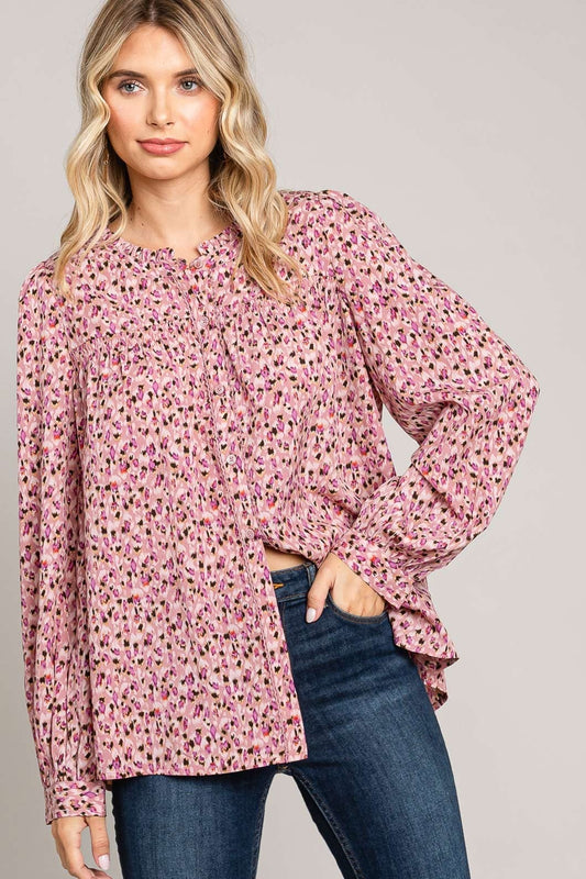 Lily Abstract Button Down Top