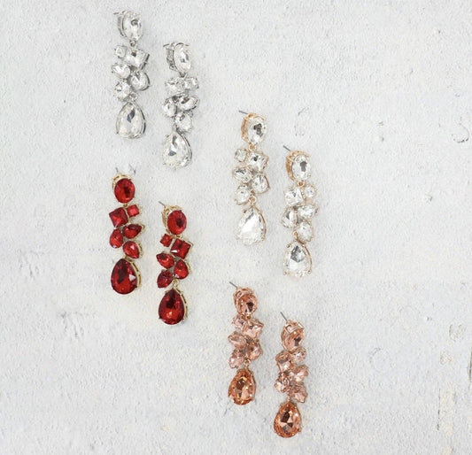 Crystal cluster earrings