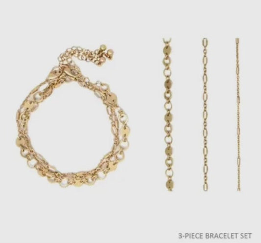 Gold Set Multi Chain Bracelets