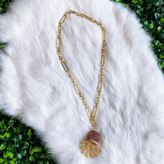 Gold Sun Paperclip Necklace