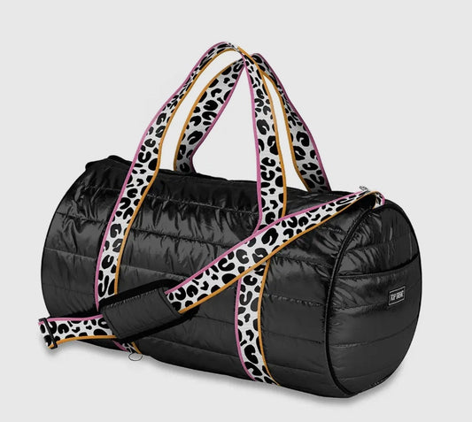 Black Leopard Duffle Bag