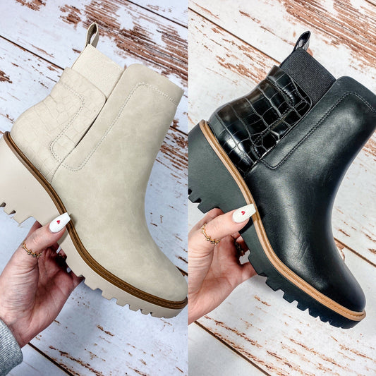Faux Snake Wedged Chelsea Boot
