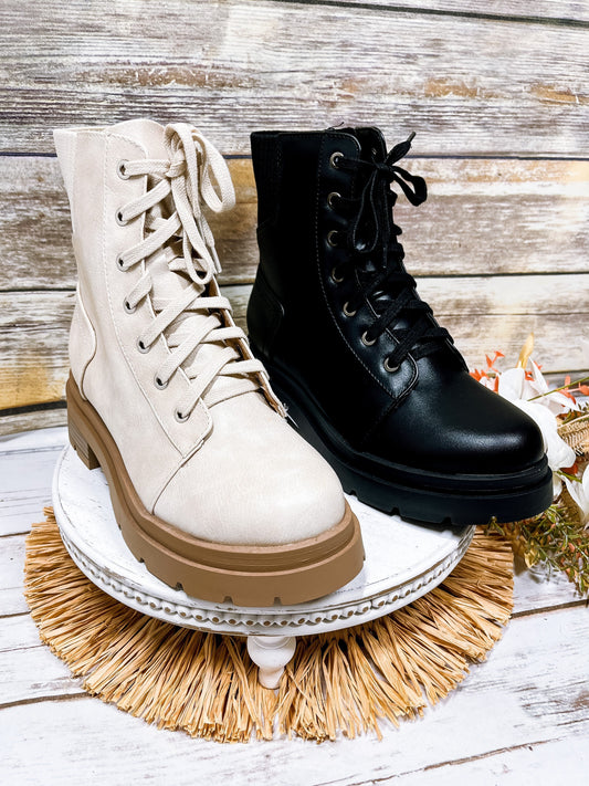 Chunky Platform Lace-Up Combat Boots
